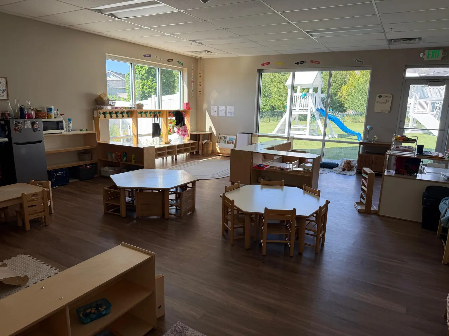 Classroom overlooking playground