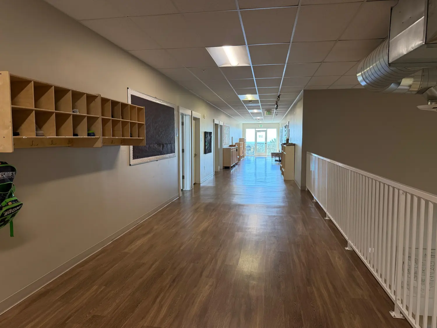 Clean hallway and classroom entrances